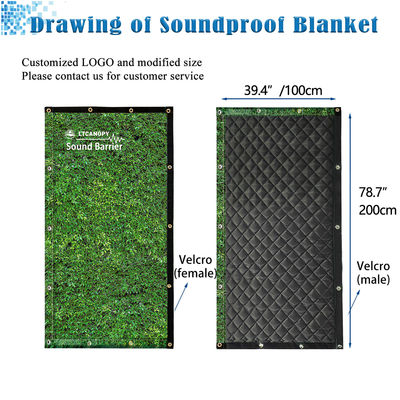 Litong Decorative Green Leaf Soundproof Privacy Screen Outdoor Tennis Court Sound Barrier Acoustic Blanket