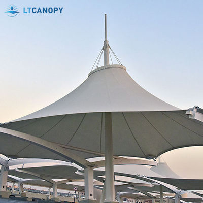 Litong China Outdoor Canopy Shade Umbrella Waterproof Tensile Membrane Structure Roof Wind Tensile Fabric Awnings