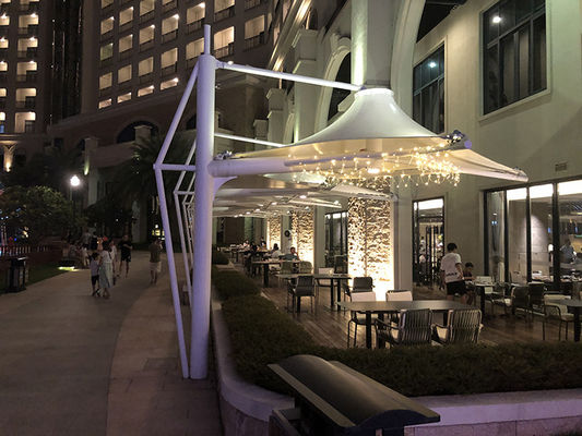 High Quality White PVC Coated landscape tensile Canopy umbrella fabric strength membrane structure fabric roof