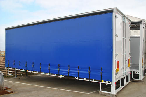 Waterproof  Blue PVC Custom Canvas Covers for Container Truck Tarpaulin PVC  Coated Fabric Truck Side Curtain