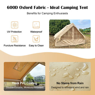 600D Oxford Fabric Inflatable Camping Tent with Durable Waterproof Fabric for Outdoor Adventures