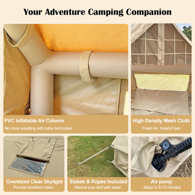 600D Oxford Fabric Inflatable Camping Tent with Durable Waterproof Fabric for Outdoor Adventures