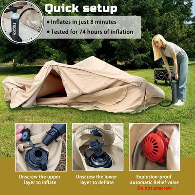Litong Durable 600D Oxford Fabric Canvas Tent Inflatable Cabin Tent for Camping